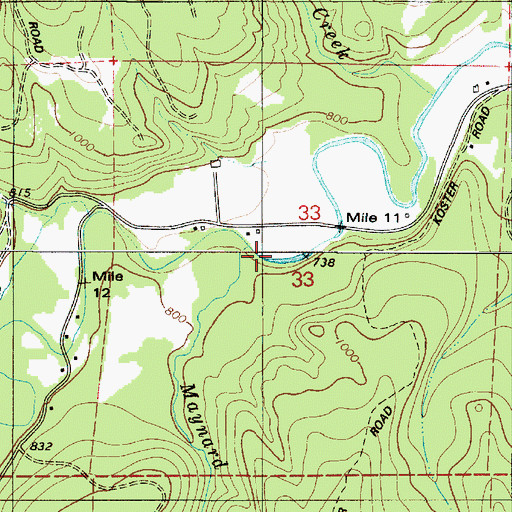Topographic Map of Maynard Creek, OR