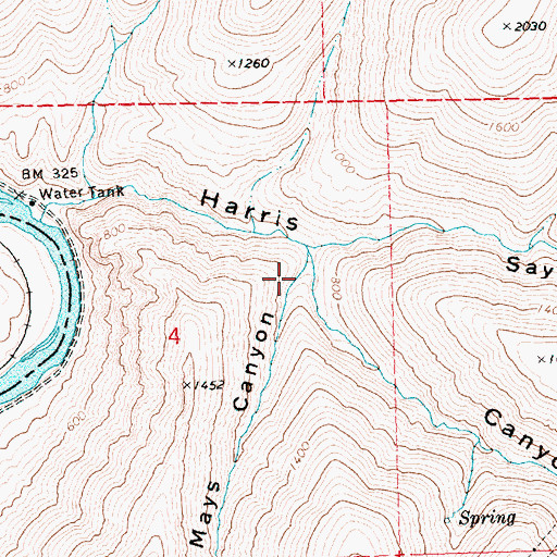 Topographic Map of Mays Canyon, OR