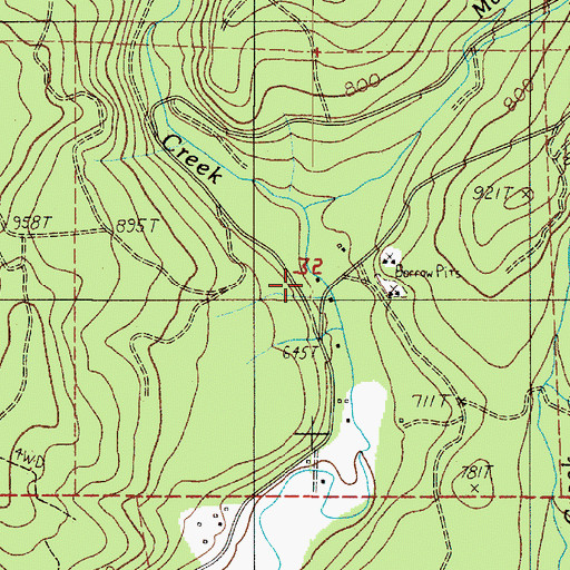 Topographic Map of McCoon Creek, OR