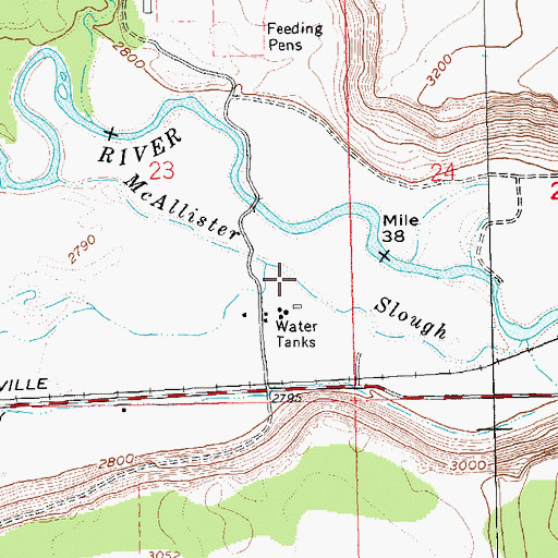 Topographic Map of McAllister Slough, OR
