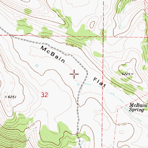 Topographic Map of McBain Flat, OR