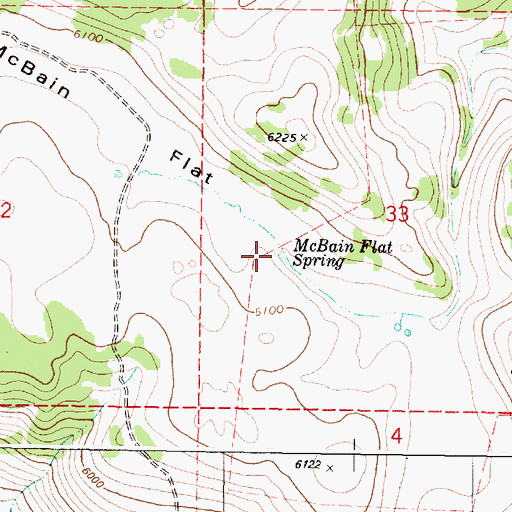 Topographic Map of McBain Flat Spring, OR