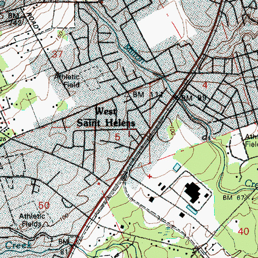 Topographic Map of McBride School (historical), OR