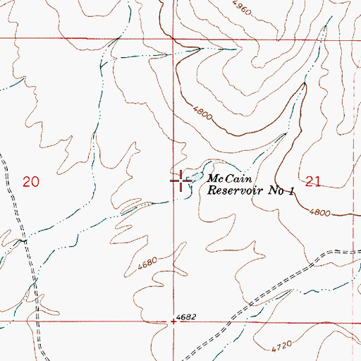 Topographic Map of McCain Reservoir Number One, OR