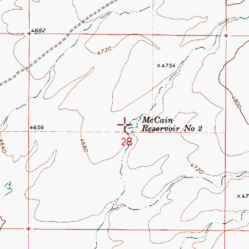 Topographic Map of McCain Reservoir Number Two, OR