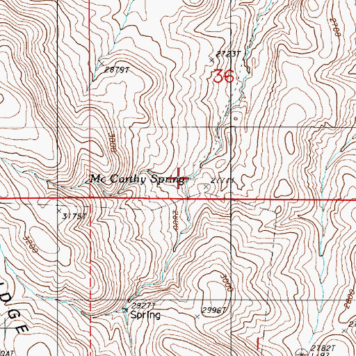 Topographic Map of McCarthy Spring, OR