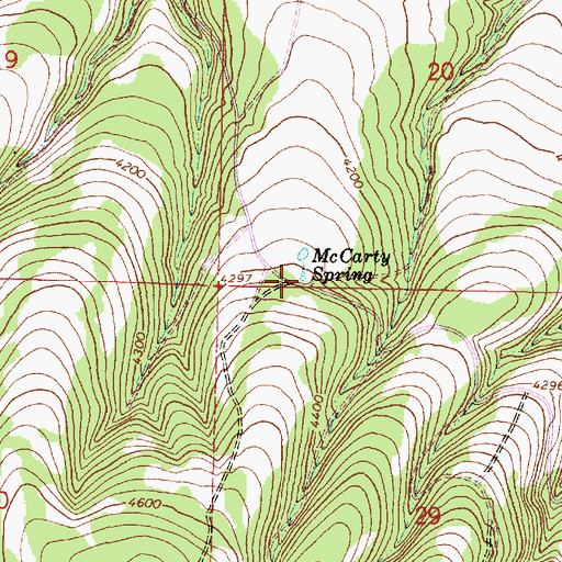 Topographic Map of McCarty Spring, OR