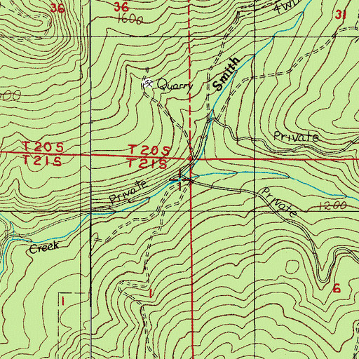 Topographic Map of McCauley Creek, OR