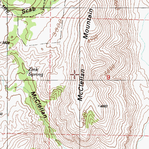 Topographic Map of McClellan Mountain, OR
