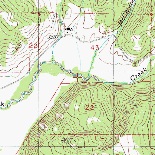 Topographic Map of McClintock Creek, OR