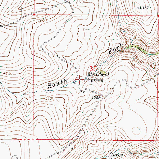 Topographic Map of McCloud Spring, OR