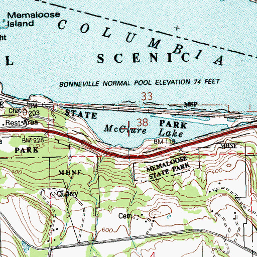 Topographic Map of McClure Lake, OR