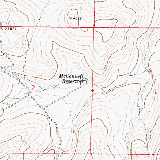 Topographic Map of McConnell Reservoir, OR