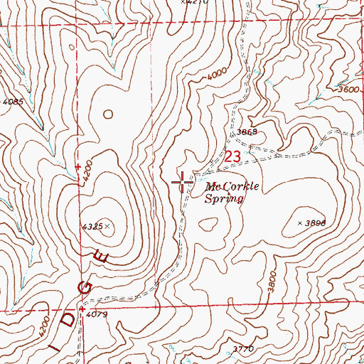 Topographic Map of McCorkle Spring, OR