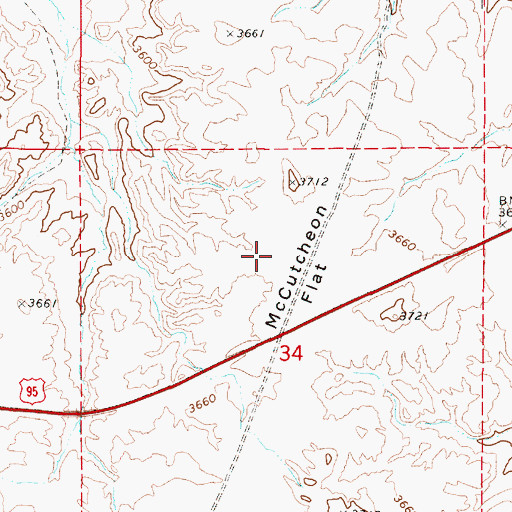 Topographic Map of McCutcheon Flat, OR