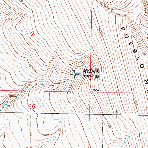Topographic Map of McDade Springs, OR