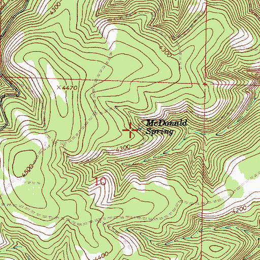 Topographic Map of McDonald Spring, OR