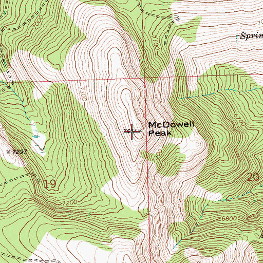 Topographic Map of McDowell Peak, OR
