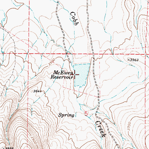 Topographic Map of McEwen Reservoir, OR