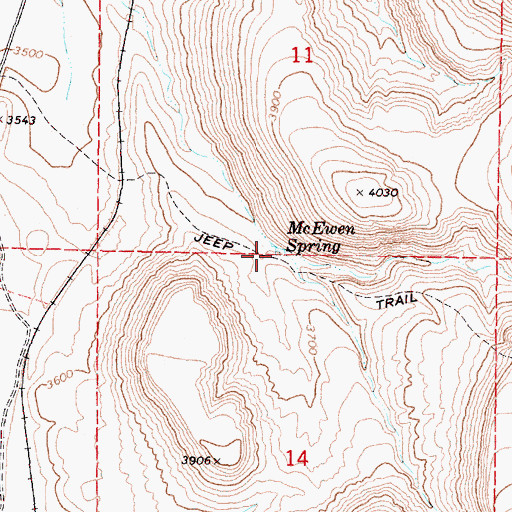 Topographic Map of McEwen Spring, OR