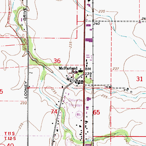 Topographic Map of McFarland School (historical), OR