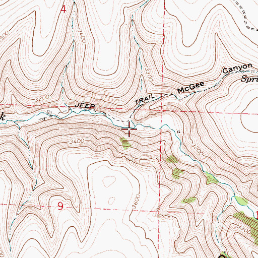 Topographic Map of McGee Canyon, OR
