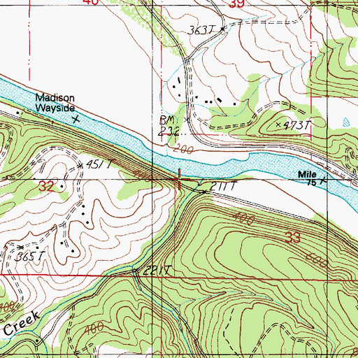 Topographic Map of McGee Creek, OR