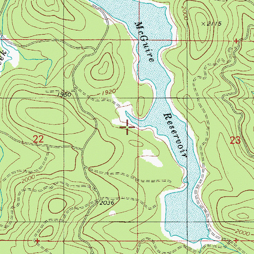 Topographic Map of McGuire Reservoir, OR