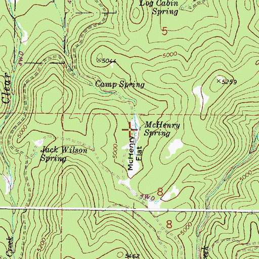 Topographic Map of McHenry Spring, OR