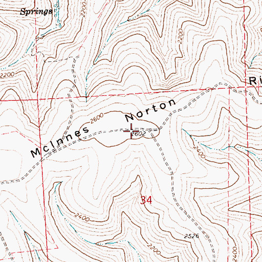Topographic Map of McInnes Norton Ridge, OR