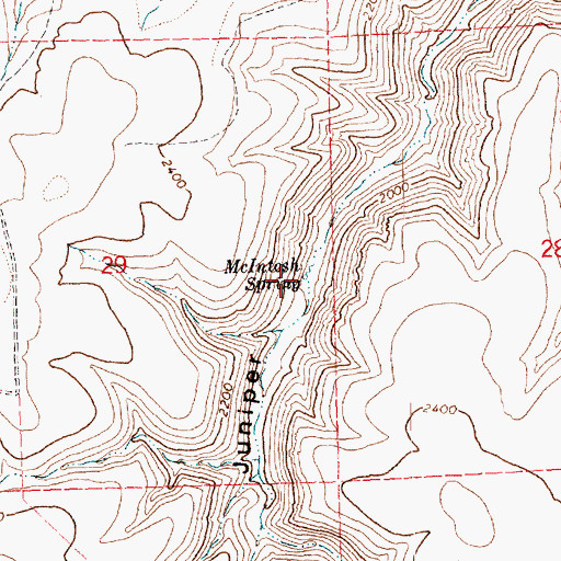 Topographic Map of McIntosh Spring, OR