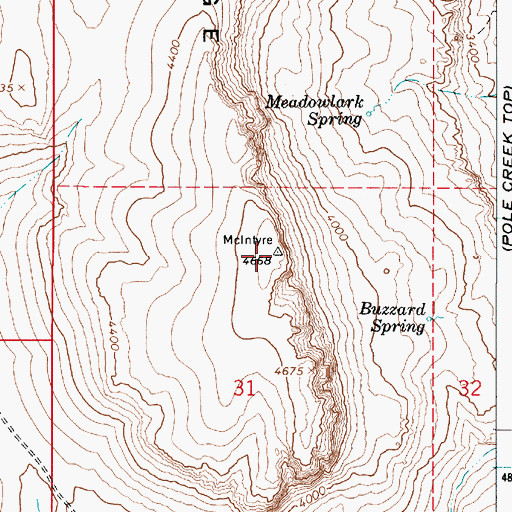 Topographic Map of McIntyre Ridge, OR