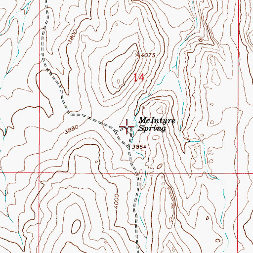 Topographic Map of McIntyre Spring, OR