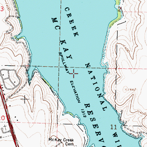 Topographic Map of McKay Creek National Wildlife Refuge, OR