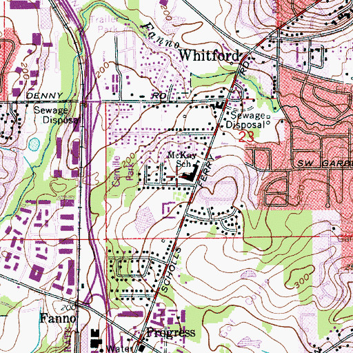 Topographic Map of McKay Elementary School, OR