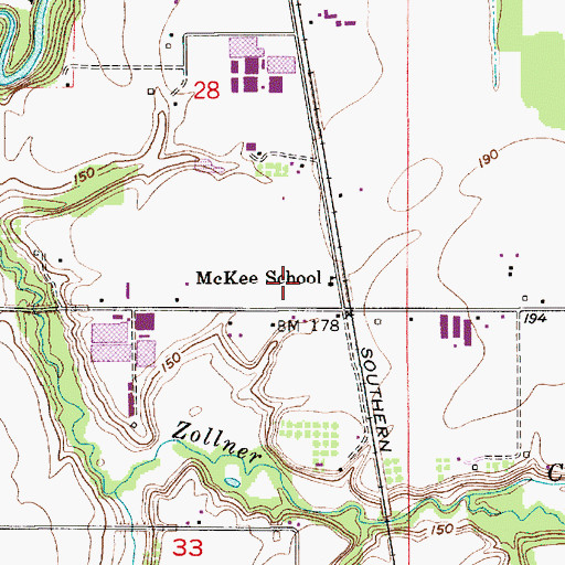 Topographic Map of McKee School (historical), OR