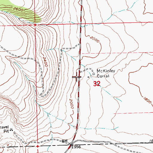 Topographic Map of McKinley Corral, OR
