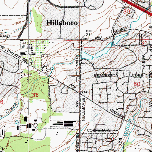 Topographic Map of McKinley Elementary School, OR