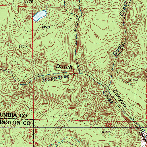 Topographic Map of McLafferty Creek, OR