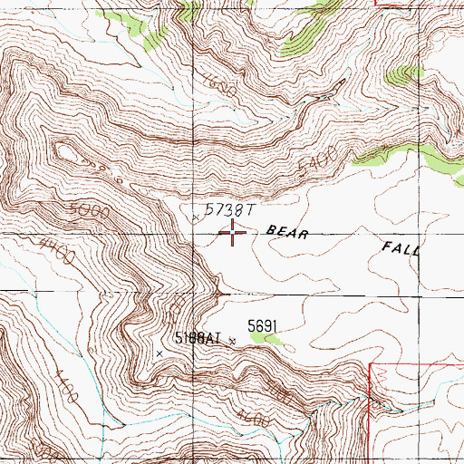 Topographic Map of Bear Fall Point, AZ
