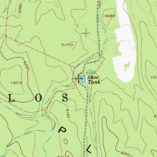 Topographic Map of Shoe Tank, AZ