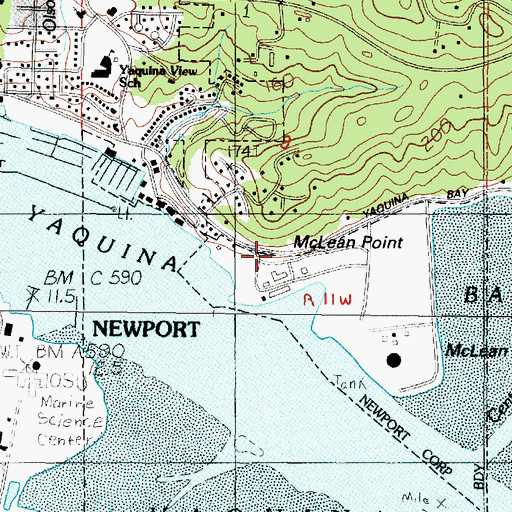 Topographic Map of McLean Point, OR