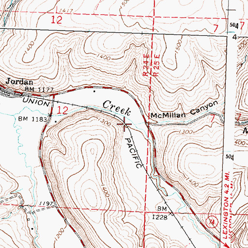 Topographic Map of McMillan Canyon, OR
