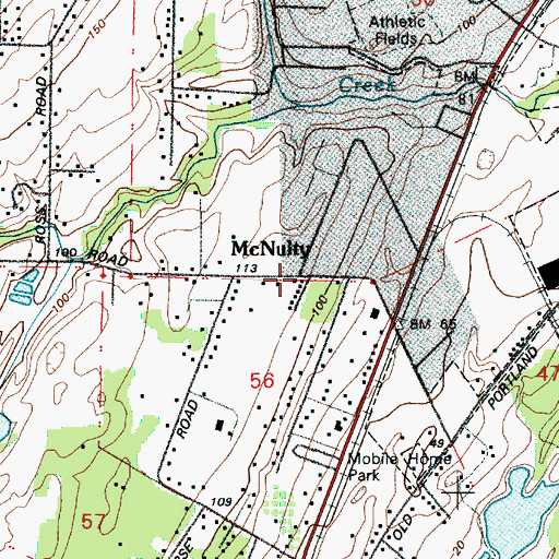 Topographic Map of McNulty, OR