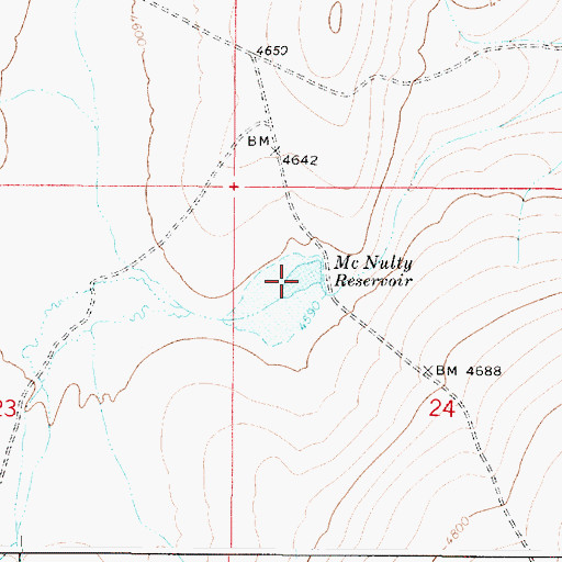 Topographic Map of McNulty Reservoir, OR