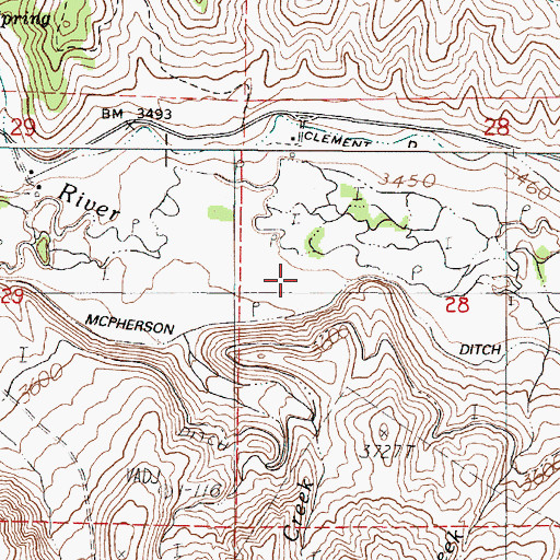 Topographic Map of McPherson Ditch, OR