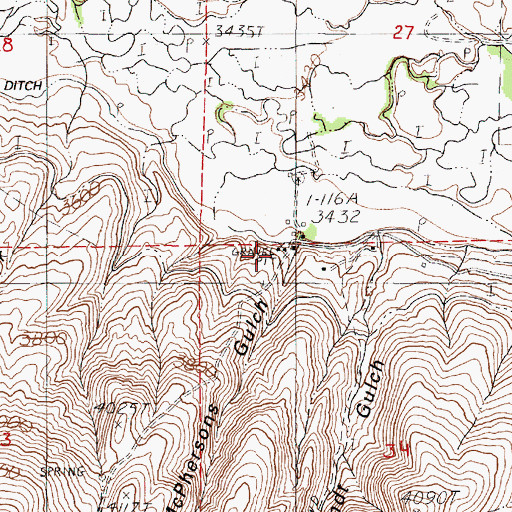 Topographic Map of McPherson Gulch, OR