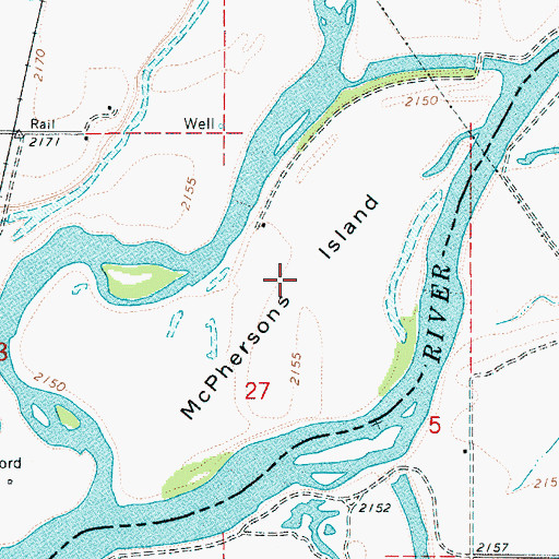 Topographic Map of McPhersons Island, OR