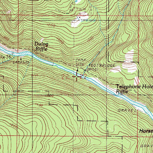 Topographic Map of Meadow Creek, OR