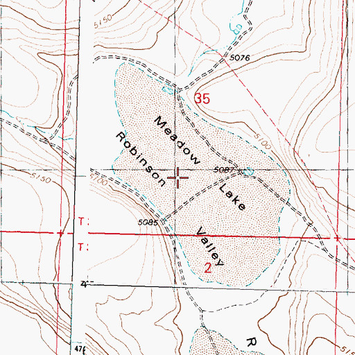 Topographic Map of Meadow Lake, OR